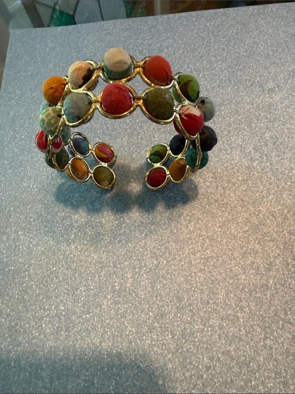 Multicolor stretch ball bracelet.